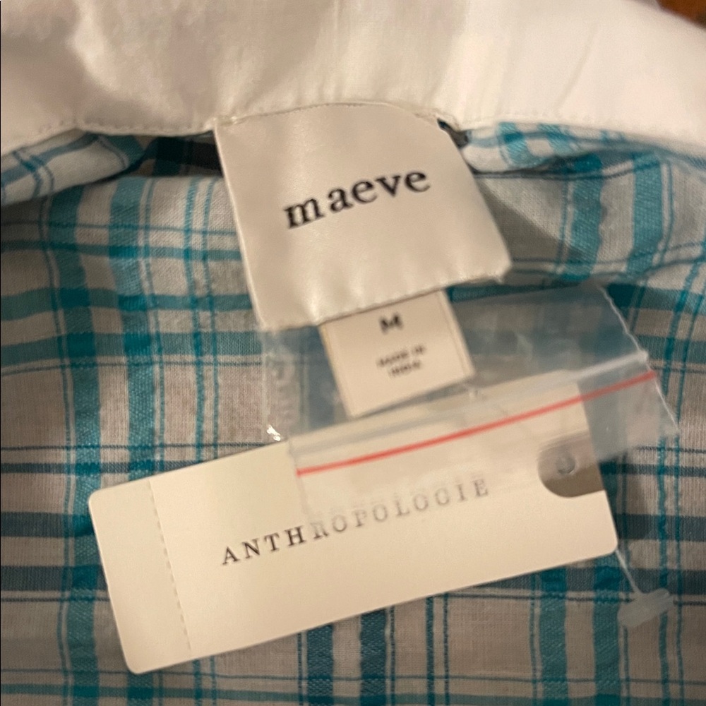 NWT Maeve Anthropologie Square Neck Button Front Crop Tank Top Size M - Picture 4 of 5